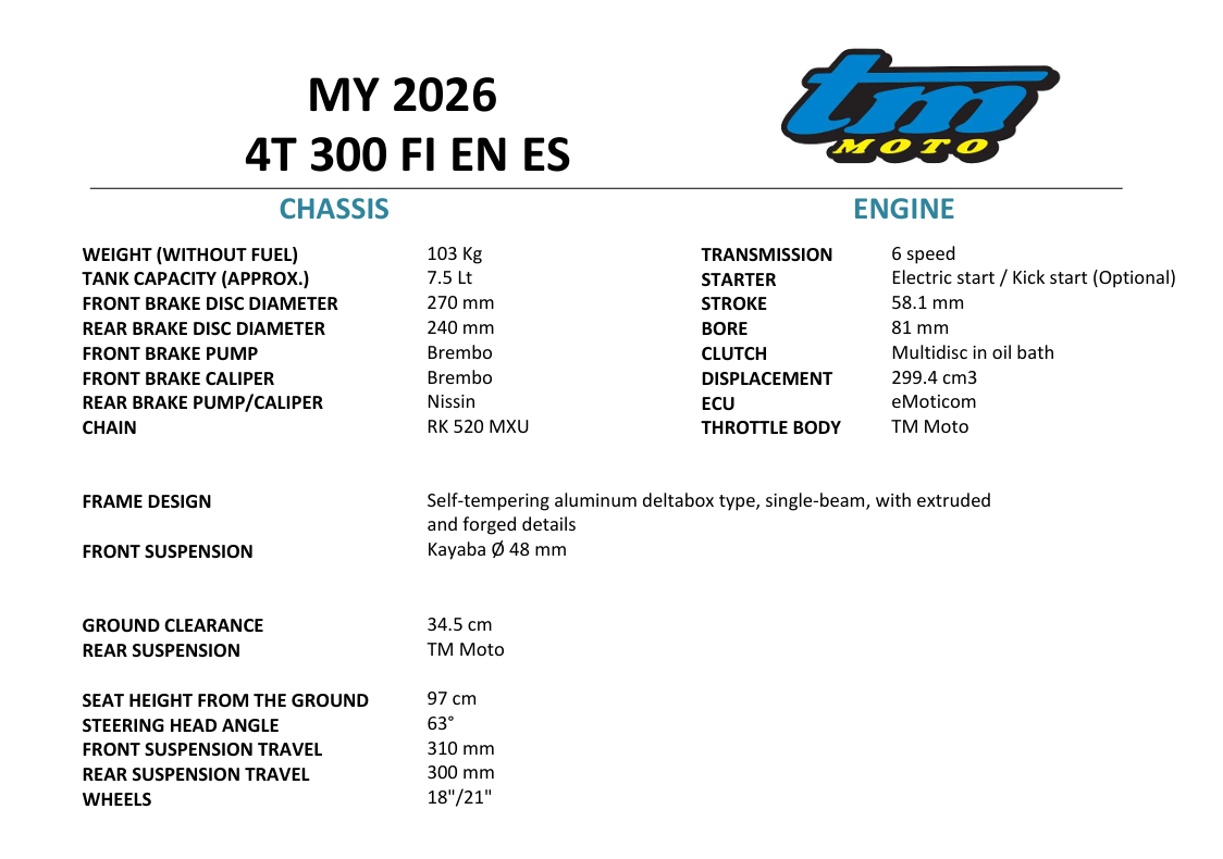 image 4 of 2026 EN 300 FI CORSE MODEL 